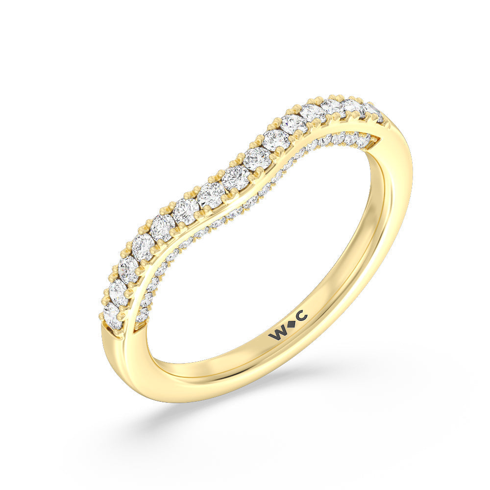The High Line Diamond Band with 18KT Yellow Gold Cut Diamond in 14KT Yellow Gold view 3
