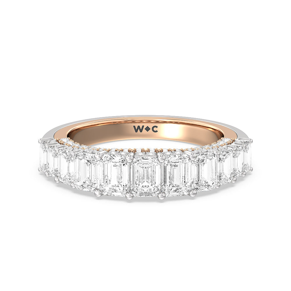 The Plaza Diamond Band with 18KT White & Rose Gold Cut Diamond in 14KT White & Rose Gold view 1
