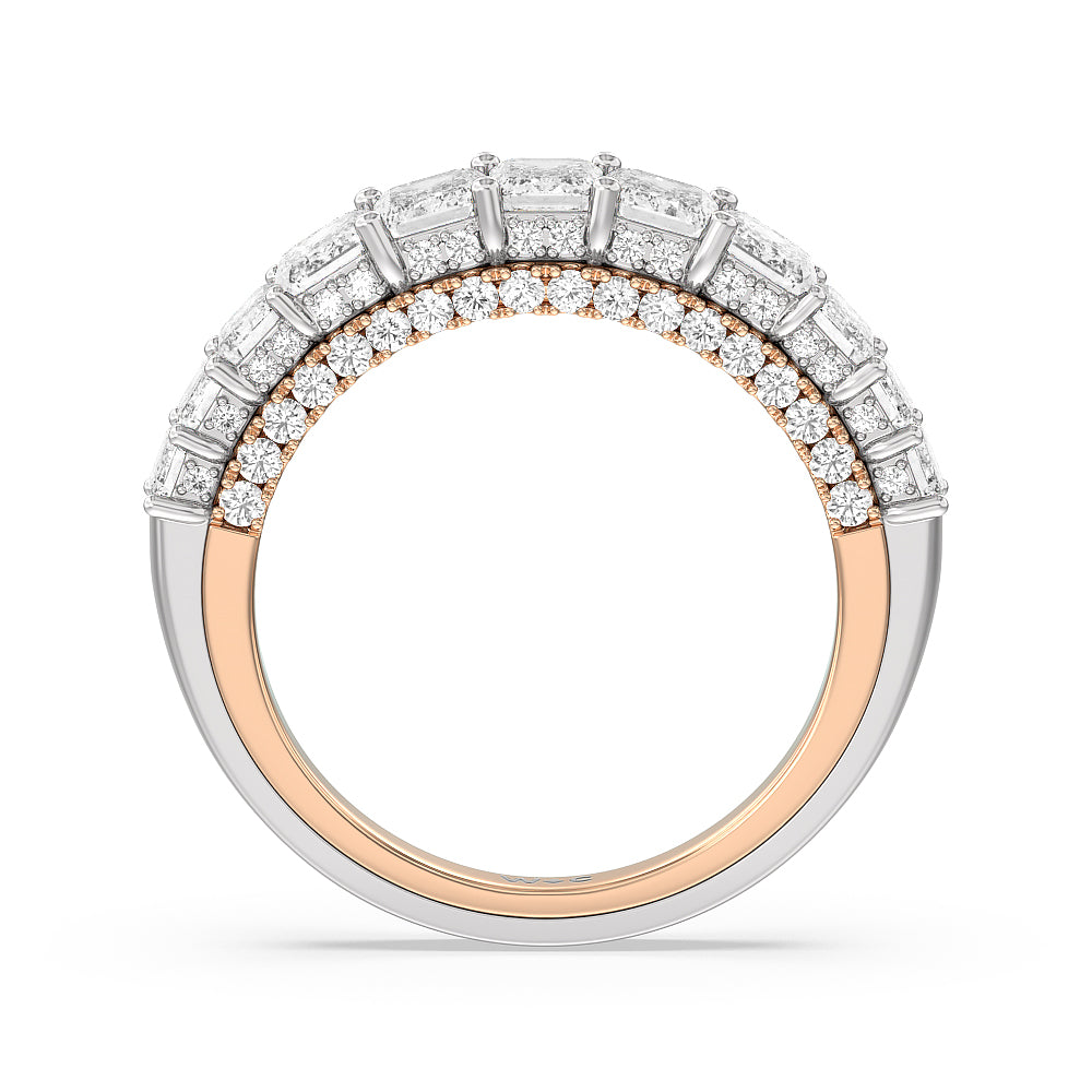 The Plaza Diamond Band with 18KT White & Rose Gold Cut Diamond in 14KT White & Rose Gold view 2

