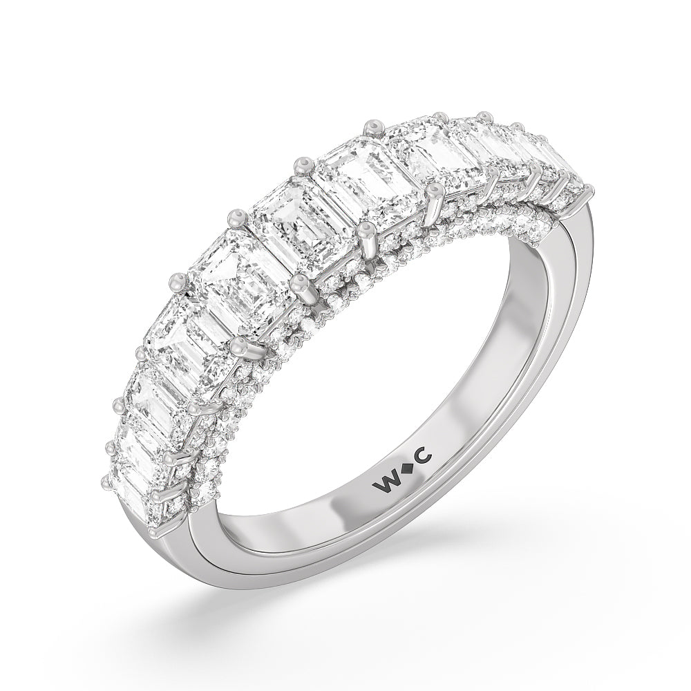 The Plaza Diamond Band with 18KT White Gold Cut Diamond in 14KT White Gold view 3
