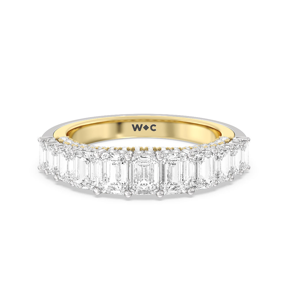 The Plaza Diamond Band with 18KT White & Yellow Gold Cut Diamond in 14KT White & Yellow Gold view 1
