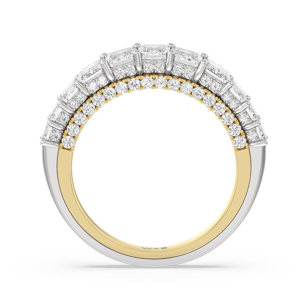 The Plaza Diamond Band with 18KT White & Yellow Gold Cut Diamond in 14KT White & Yellow Gold view 2
