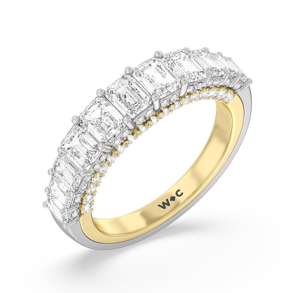 The Plaza Diamond Band with 18KT White & Yellow Gold Cut Diamond in 14KT White & Yellow Gold view 3

