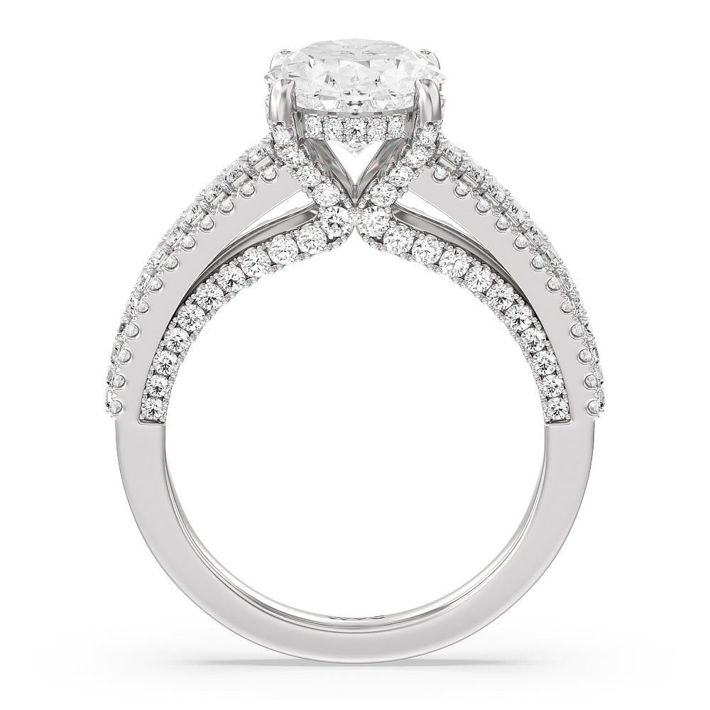Oval Cut The Tribeca Ring with Lab Grown Diamond in 14KT Platinum view 2
