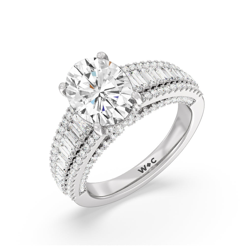 Oval Cut The Tribeca Ring with Lab Grown Diamond in 14KT Platinum view 3
