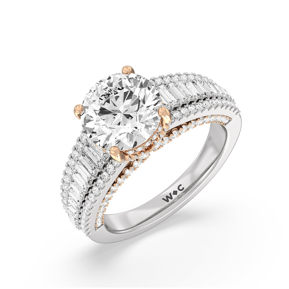 Round Cut The Tribeca Ring with Lab Grown Diamond in 14KT White & Rose Gold view 3
