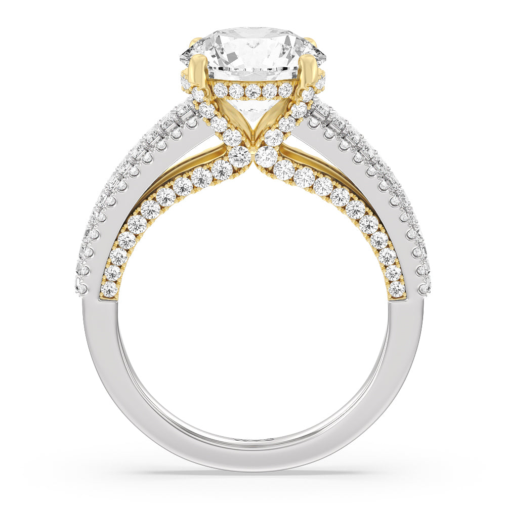 Round Cut The Tribeca Ring with Lab Grown Diamond in 14KT White & Yellow Gold view 2
