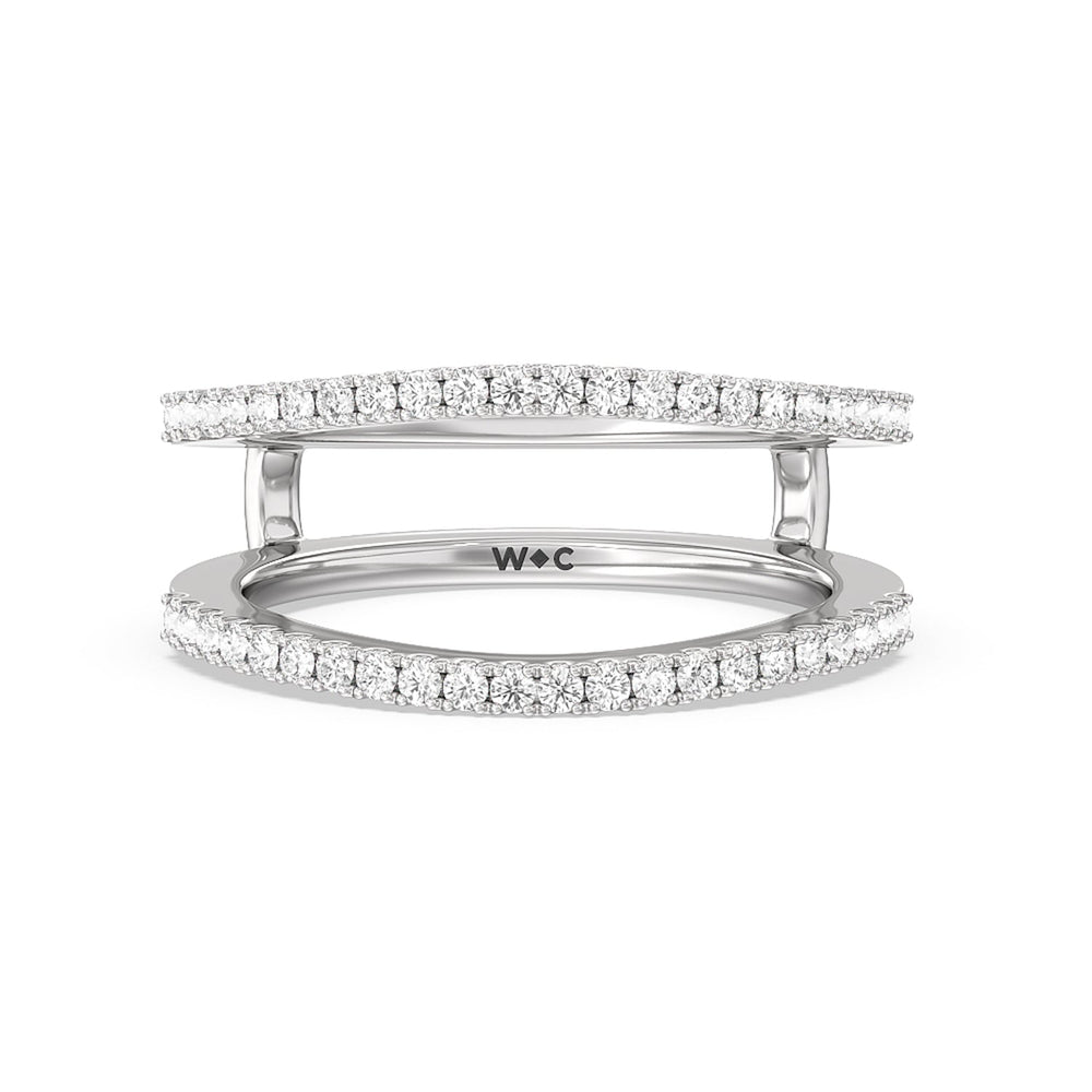 The Tribeca Diamond Wedding Band with 18KT White Gold Cut Diamond in 14KT White Gold view 1
