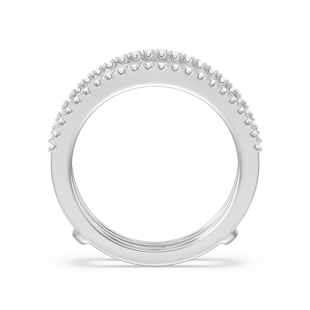 The Tribeca Diamond Wedding Band with 18KT White Gold Cut Diamond in 14KT White Gold view 2
