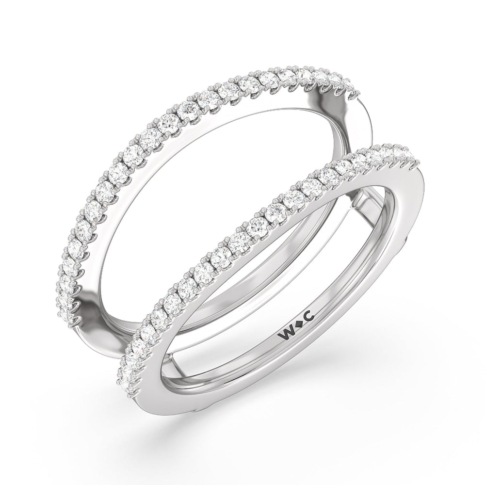 The Tribeca Diamond Wedding Band with 18KT White Gold Cut Diamond in 14KT White Gold view 4

