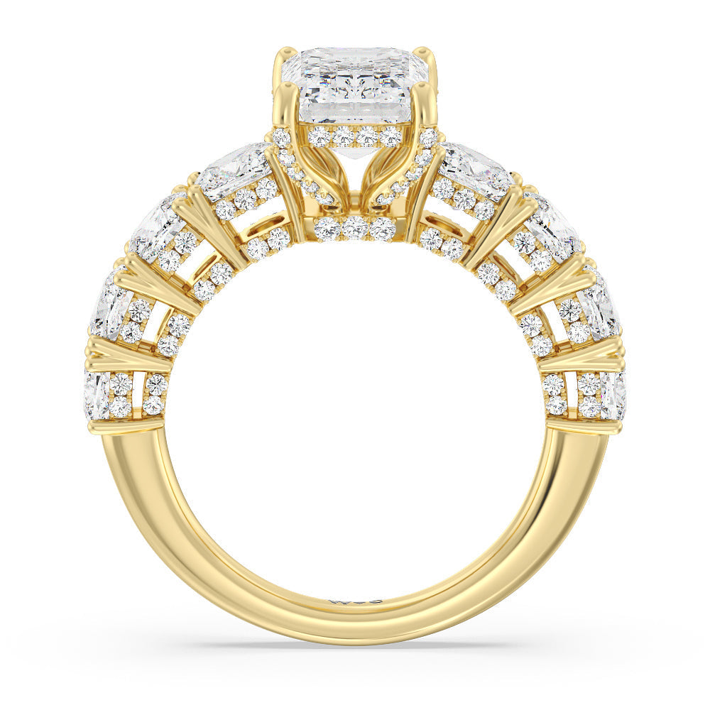 Emerald Cut The Manhattan Ring with Lab Grown Diamond in 14KT Yellow Gold view 2
