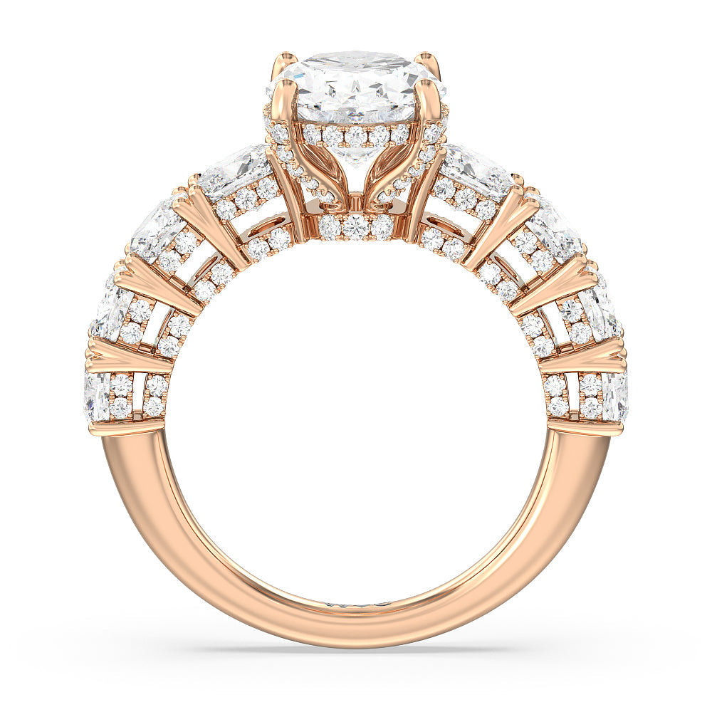 Oval Cut The Manhattan Ring with Lab Grown Diamond in 14KT Rose Gold view 2
