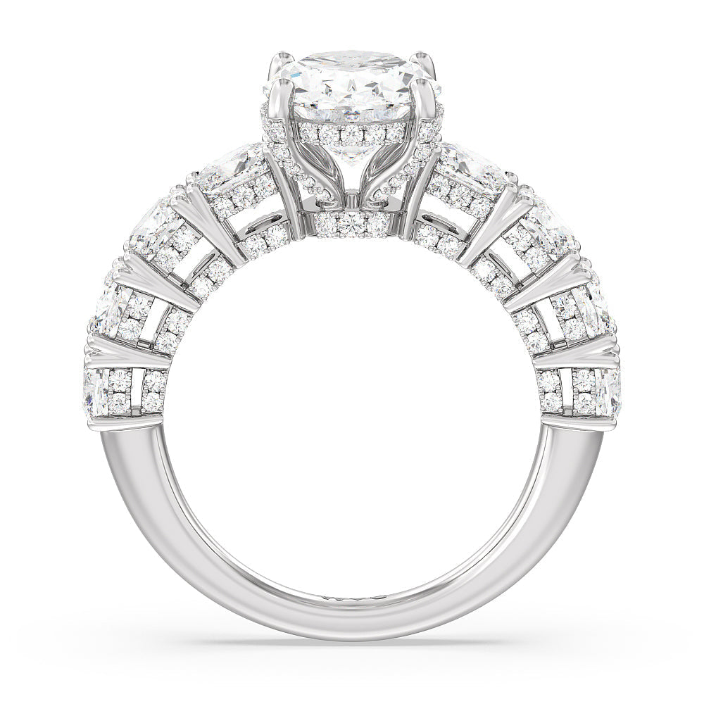 Oval Cut The Manhattan Ring with Lab Grown Diamond in 14KT Platinum view 2
