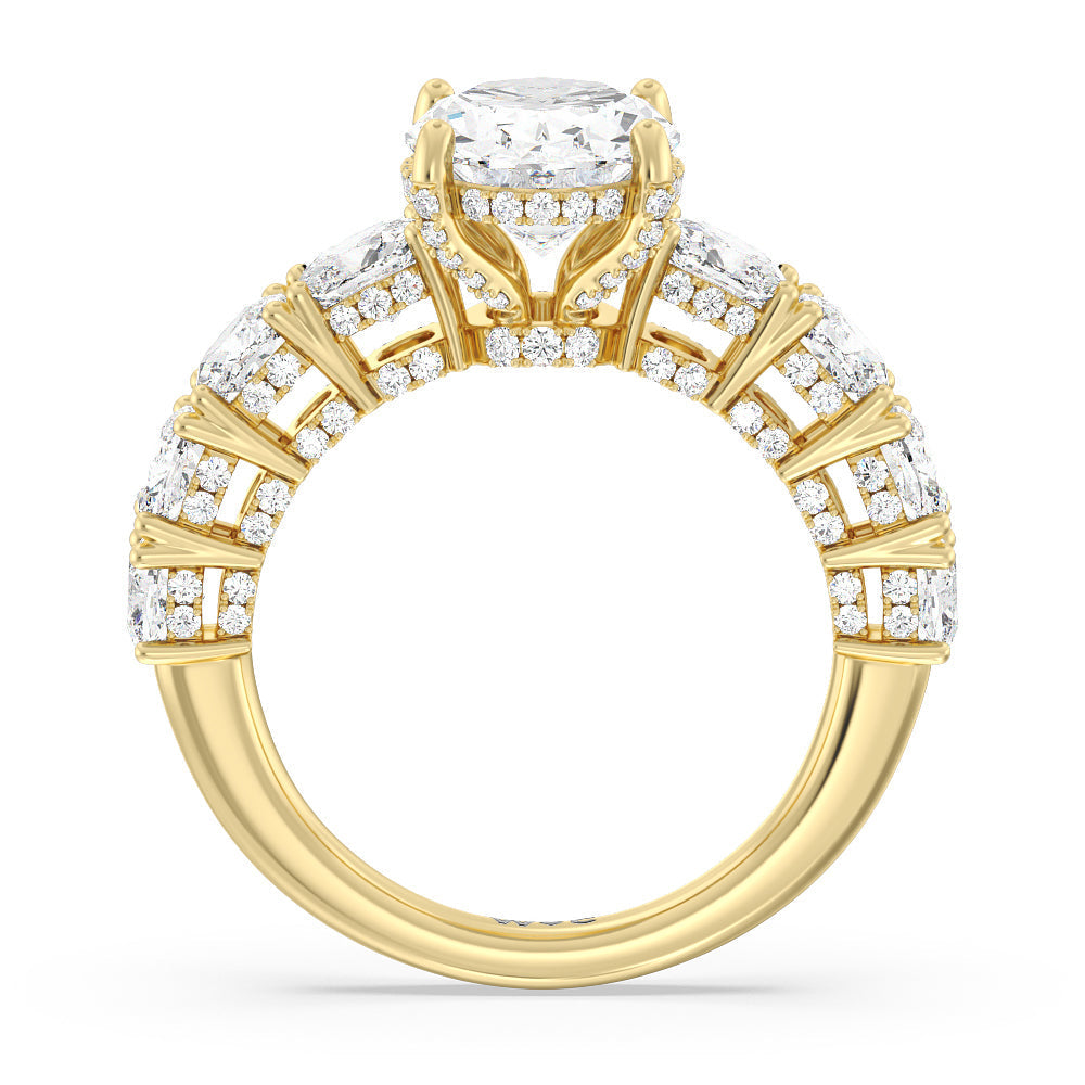 Oval Cut The Manhattan Ring with Lab Grown Diamond in 14KT Yellow Gold view 2
