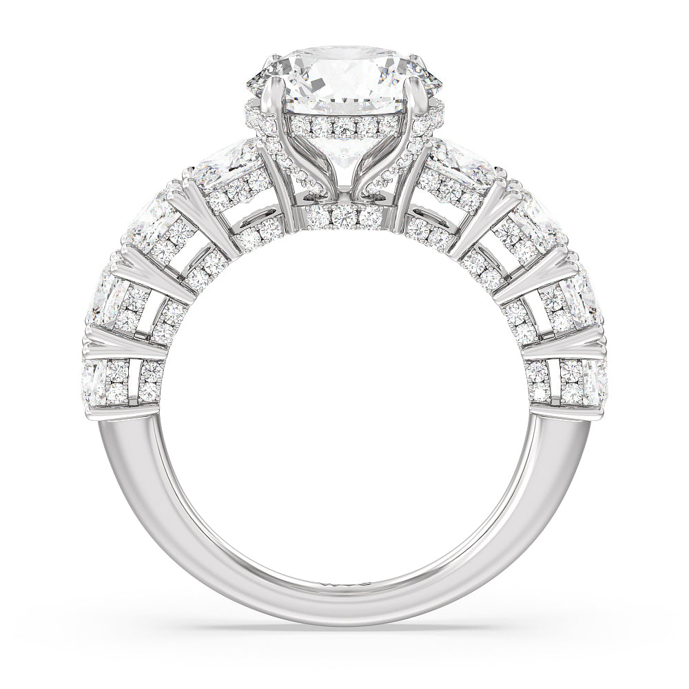 Round Cut The Manhattan Ring with Lab Grown Diamond in 14KT Platinum view 2
