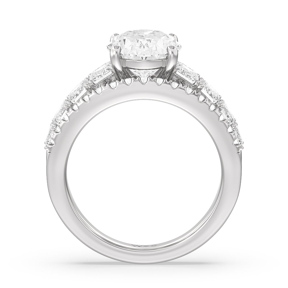 Oval Cut The Skyline Ring with Lab Grown Diamond in 14KT Platinum view 2
