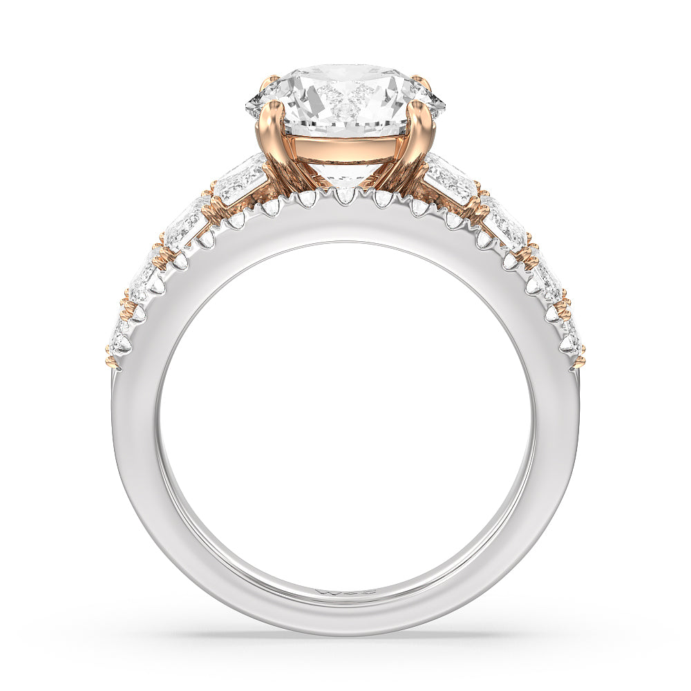 Round Cut The Skyline Ring with Lab Grown Diamond in 14KT White & Rose Gold view 2
