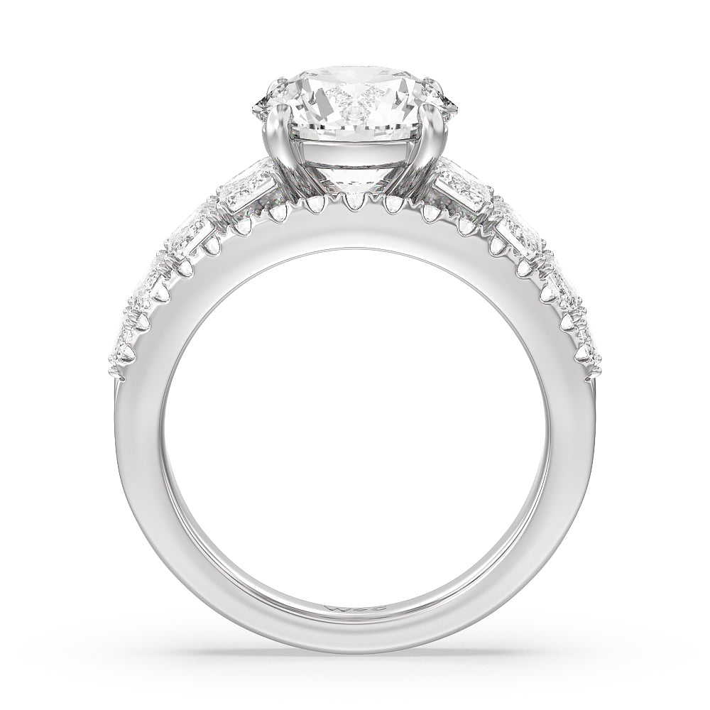 Round Cut The Skyline Ring with Lab Grown Diamond in 14KT Platinum view 2
