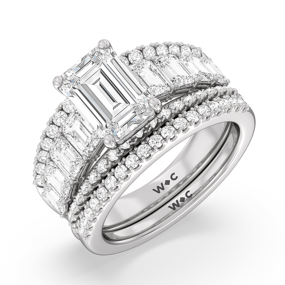 The Skyline Diamond Band with 18KT White Gold Cut Diamond in 14KT White Gold view 4
