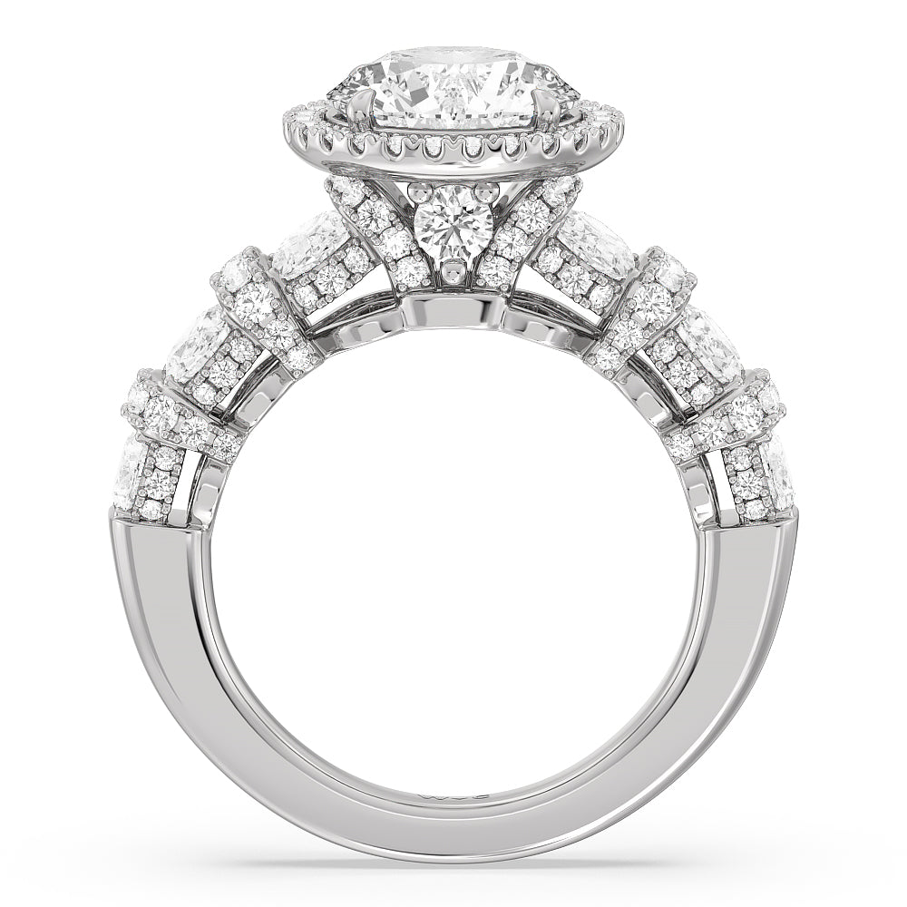 Round Cut The Carnegie Ring with Lab Grown Diamond in 14KT Platinum view 2
