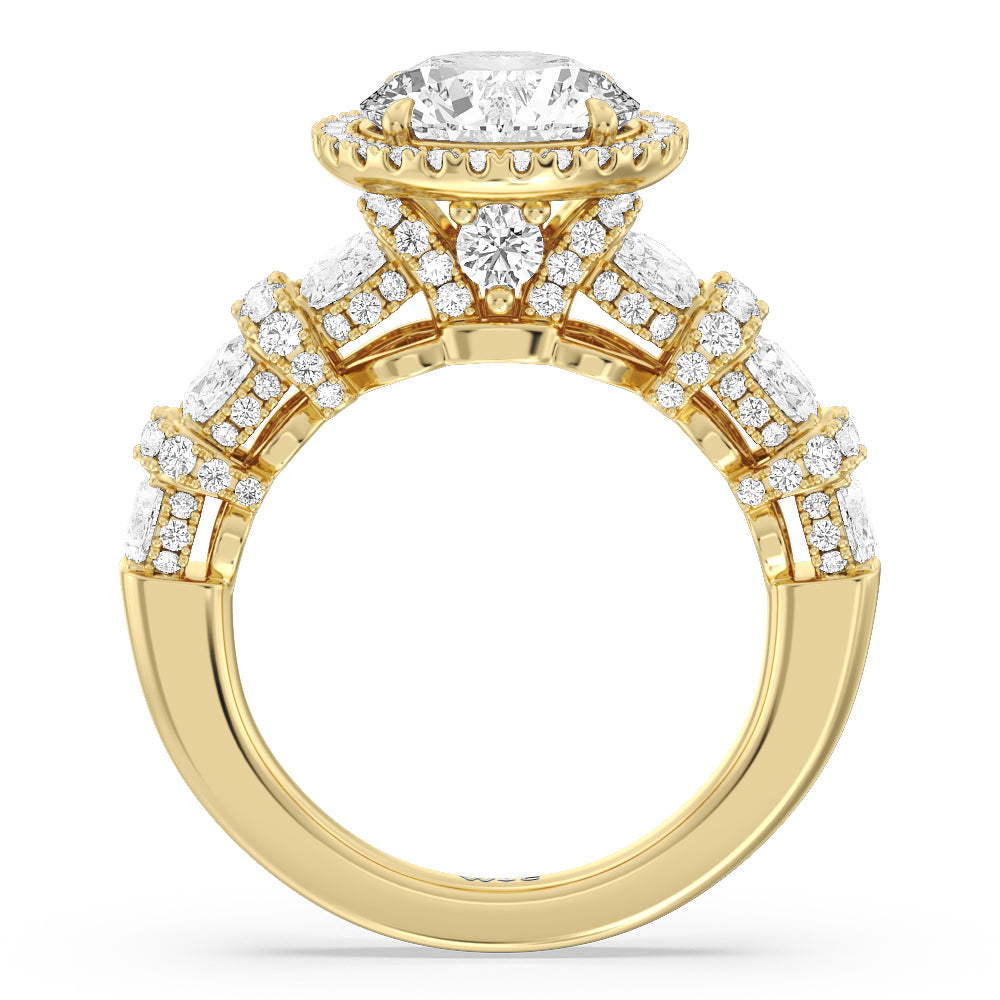 Round Cut The Carnegie Ring with Lab Grown Diamond in 14KT Yellow Gold view 2
