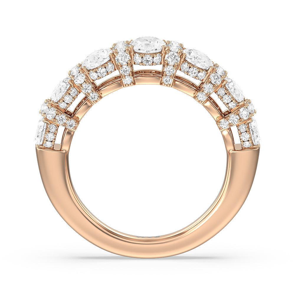 The Carnegie Diamond Wedding Band with 18KT Rose Gold Cut Diamond in 14KT Rose Gold view 2
