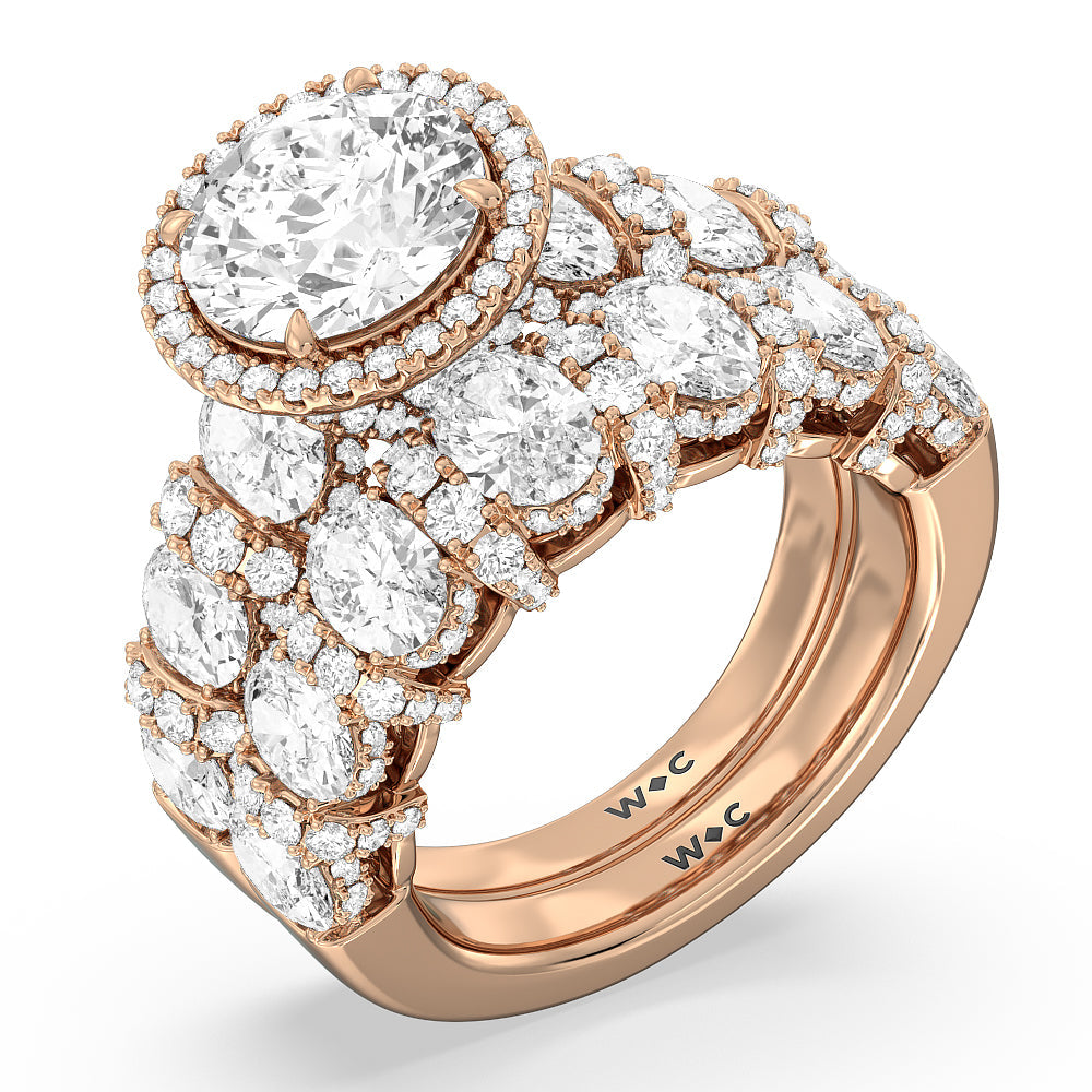 The Carnegie Diamond Wedding Band with 18KT Rose Gold Cut Diamond in 14KT Rose Gold view 3
