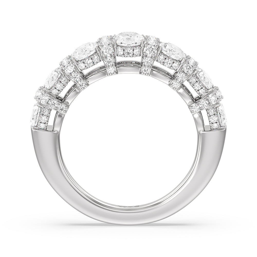The Carnegie Diamond Wedding Band with 18KT White Gold Cut Diamond in 14KT White Gold view 2

