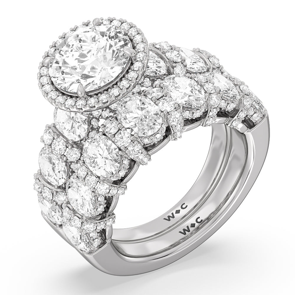 The Carnegie Diamond Wedding Band with 18KT White Gold Cut Diamond in 14KT White Gold view 3
