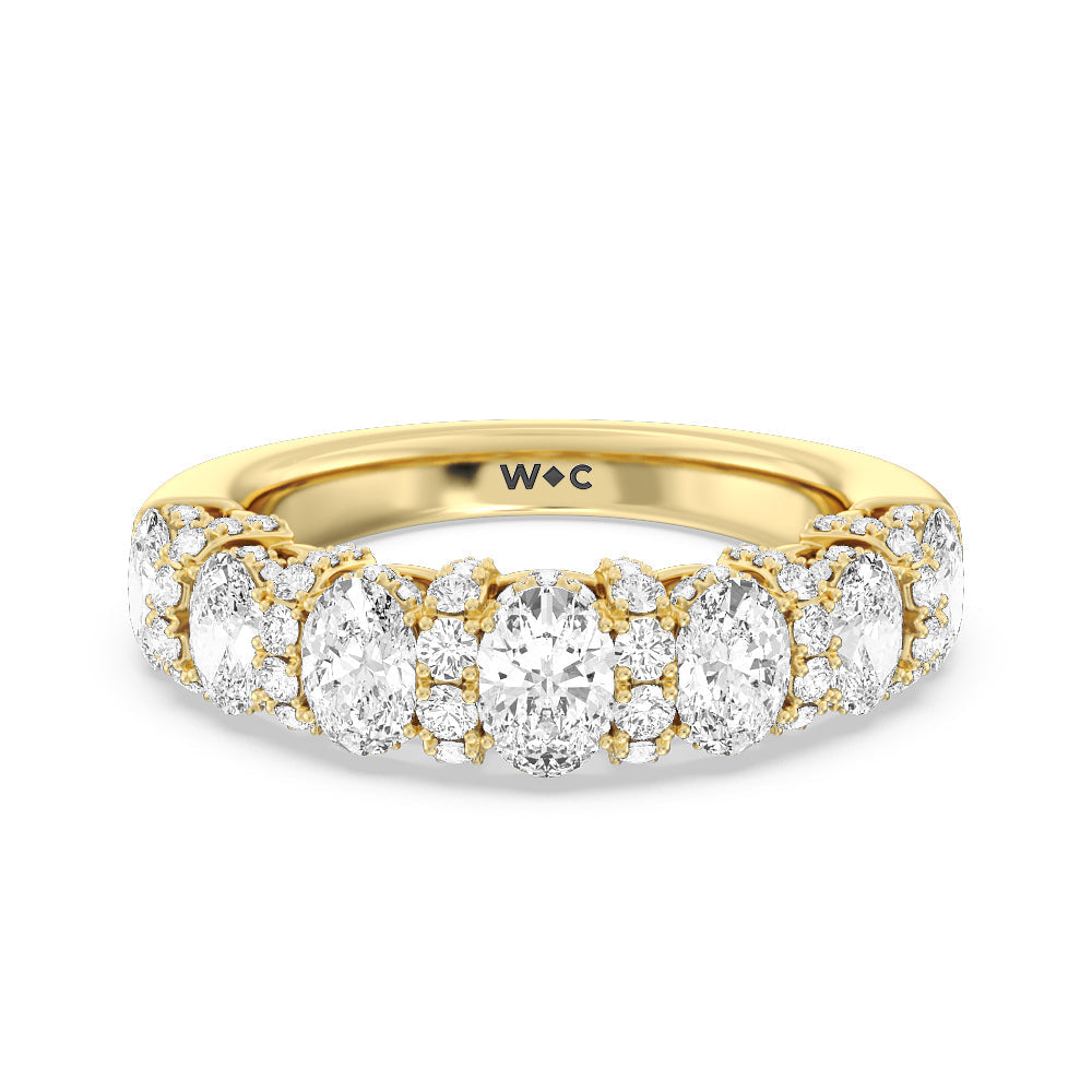 The Carnegie Diamond Wedding Band with 18KT Yellow Gold Cut Diamond in 14KT Yellow Gold view 1

