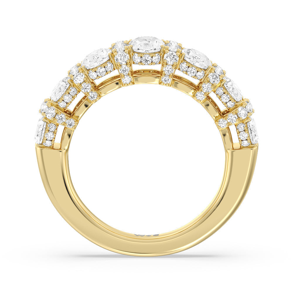 The Carnegie Diamond Wedding Band with 18KT Yellow Gold Cut Diamond in 14KT Yellow Gold view 2
