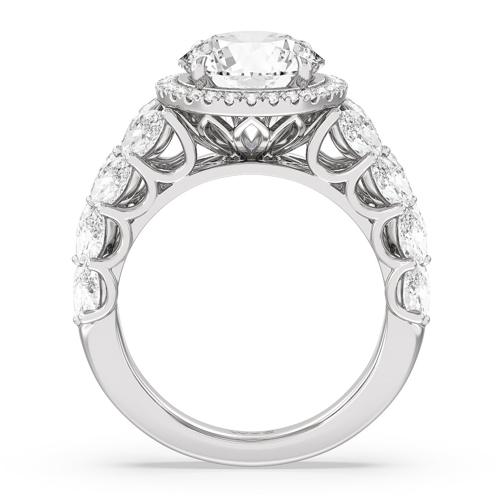 The Empire Ring with Round Cut Diamond in 14KT Platinum view 2
