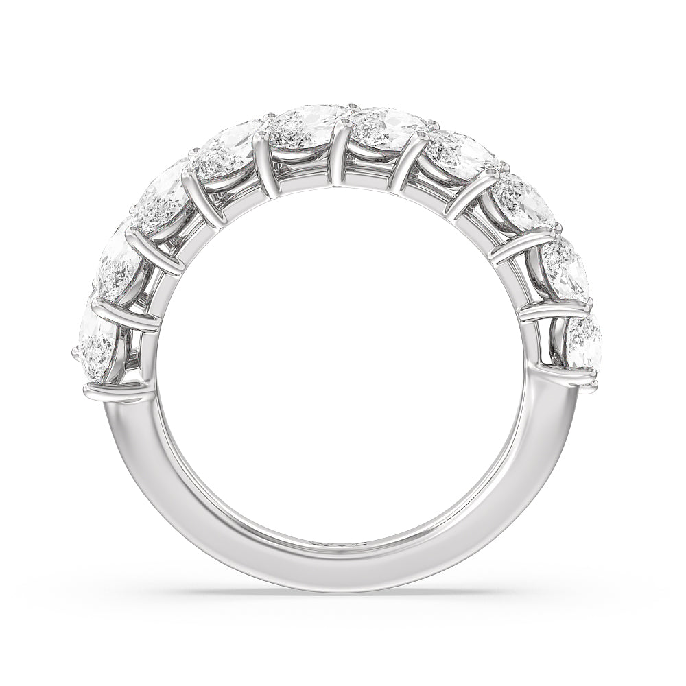 The Empire Diamond Band with Lab Cut Diamond in 14KT White Gold view 3
