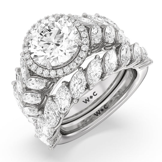 The Empire Ring with Oval Cut Diamond in 14KT White & Rose Gold view 6
