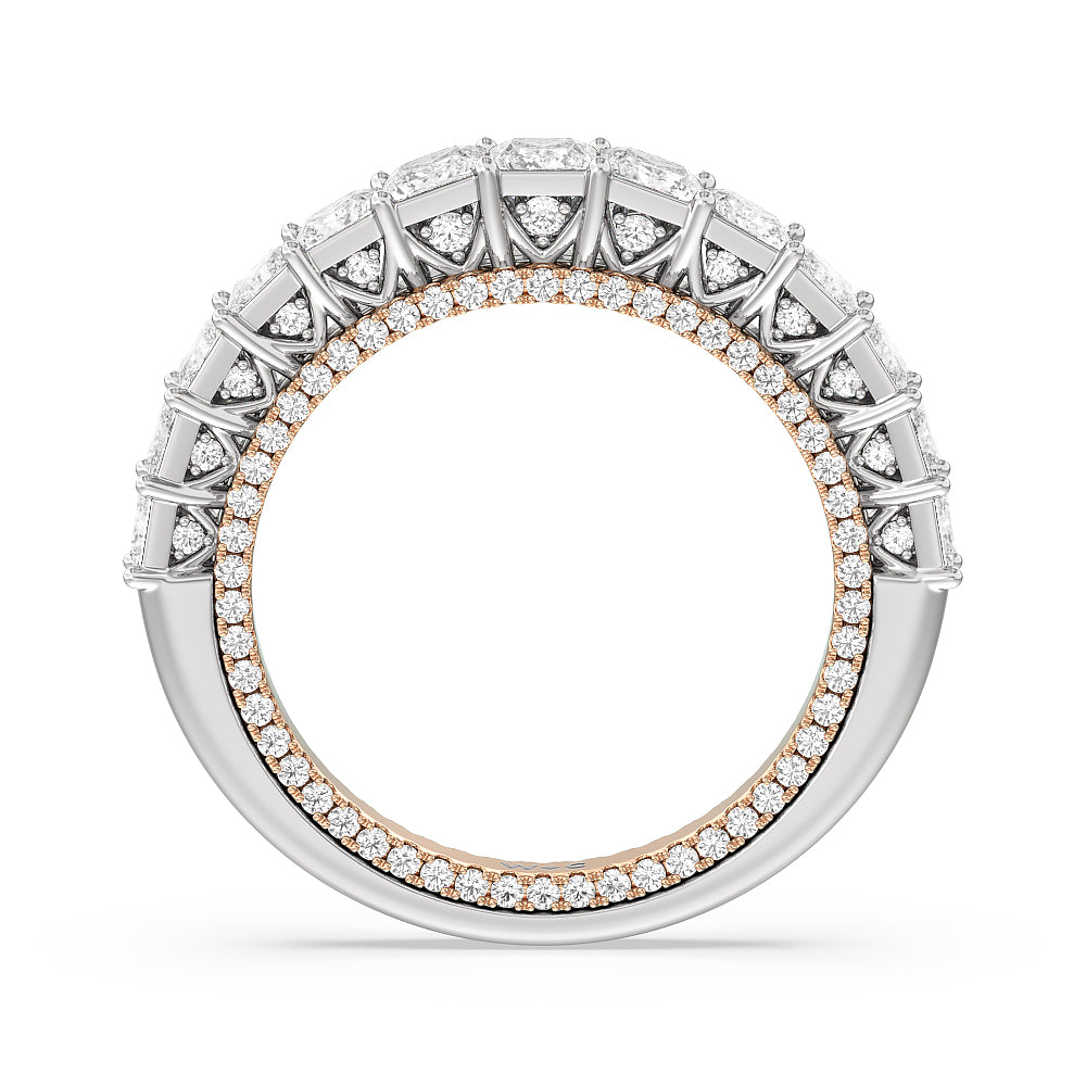 The Rockefeller Diamond Wedding Band with 18KT White & Rose Gold Cut Diamond in 14KT White & Rose Gold view 2
