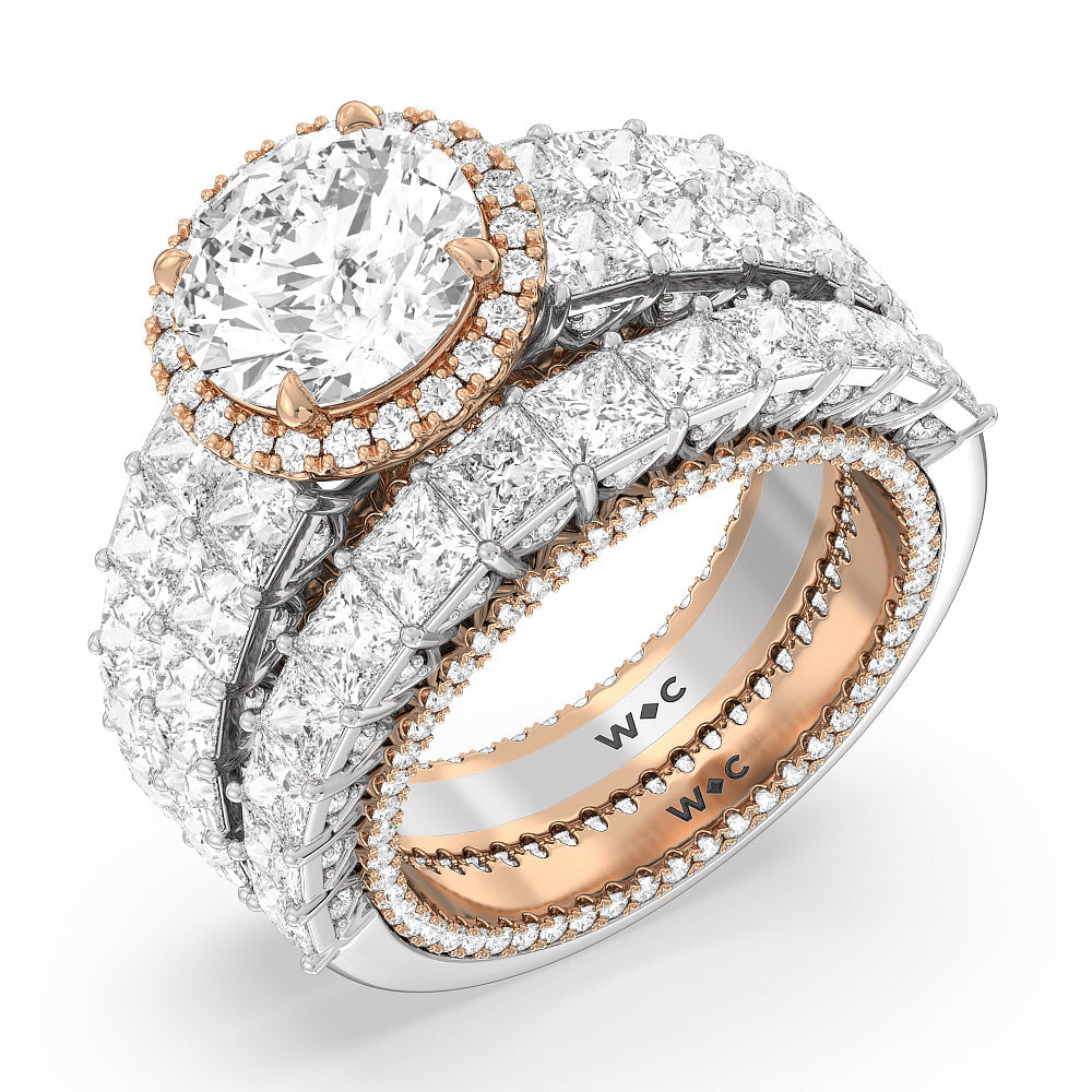 Oval Cut The Rockefeller Ring with Lab Grown Diamond in 14KT White & Rose Gold view 6
