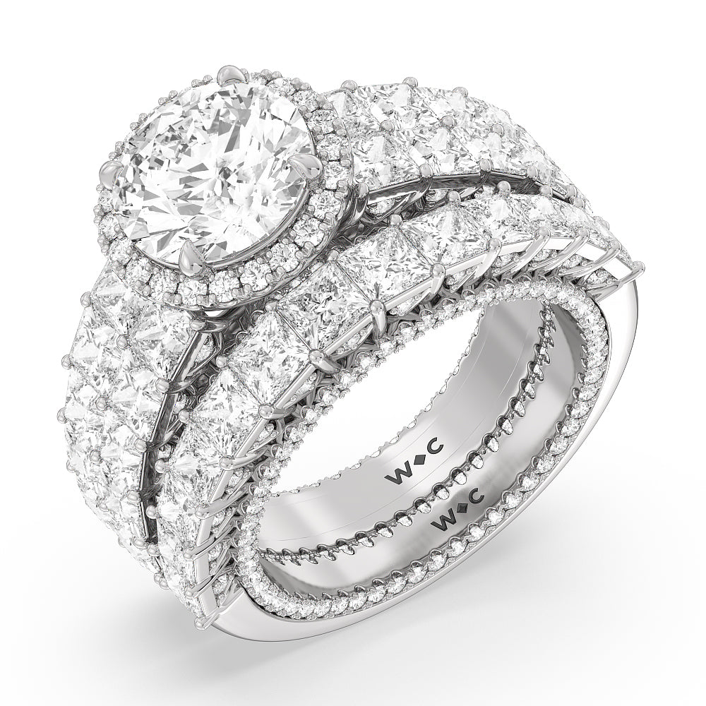 The Rockefeller Diamond Wedding Band with 18KT White Gold Cut Diamond in 14KT White Gold view 3
