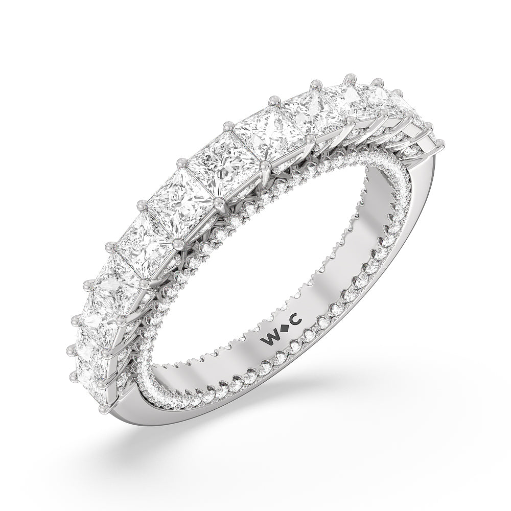 The Rockefeller Diamond Wedding Band with 18KT White Gold Cut Diamond in 14KT White Gold view 4
