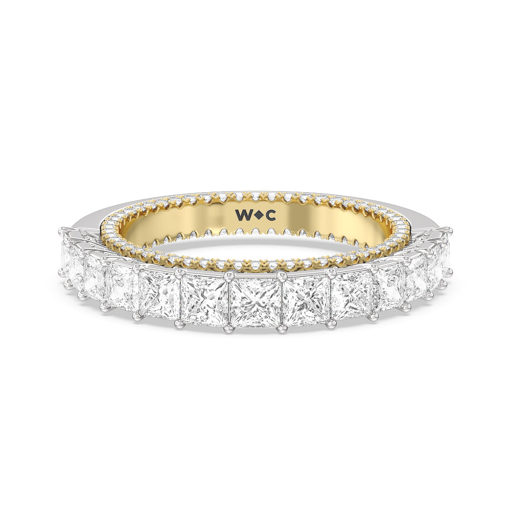 The Rockefeller Diamond Wedding Band with 18KT White & Yellow Gold Cut Diamond in 14KT White & Yellow Gold view 1
