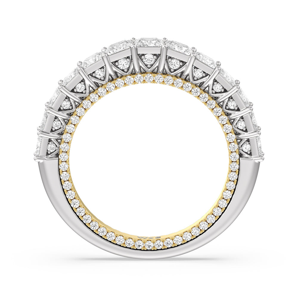 The Rockefeller Diamond Wedding Band with 18KT White & Yellow Gold Cut Diamond in 14KT White & Yellow Gold view 2
