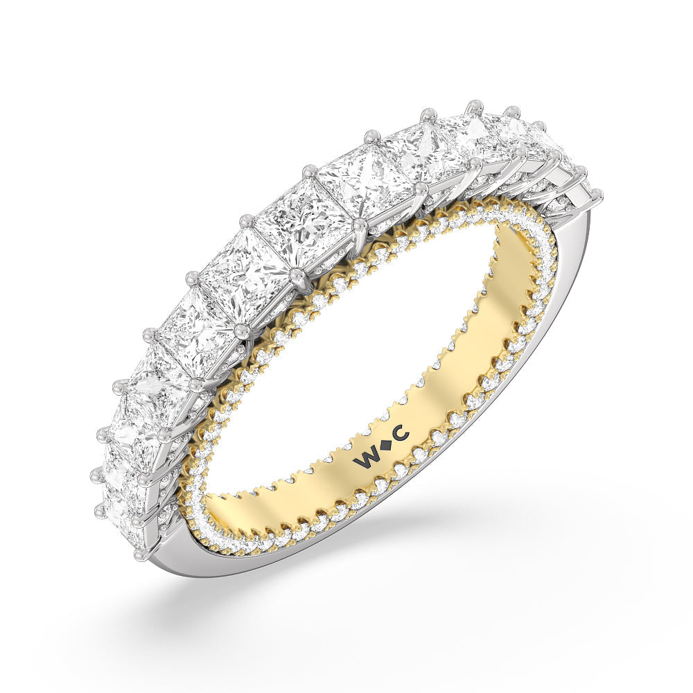 The Rockefeller Diamond Wedding Band with 18KT White & Yellow Gold Cut Diamond in 14KT White & Yellow Gold view 4
