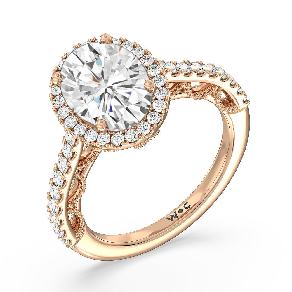Oval Cut The Frick Ring with Lab Grown Diamond in 14KT Rose Gold view 3
