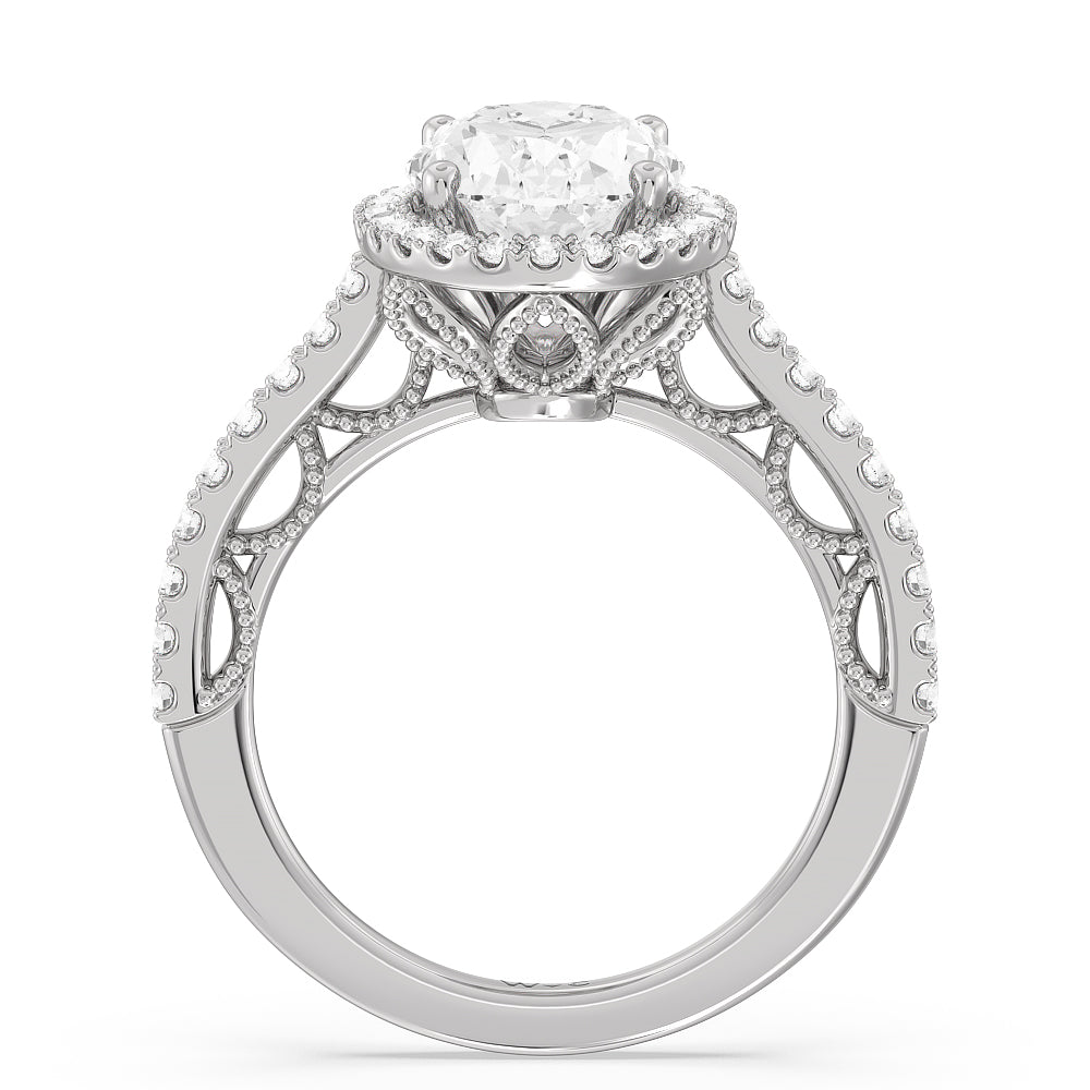 Oval Cut The Frick Ring with Lab Grown Diamond in 14KT Platinum view 2
