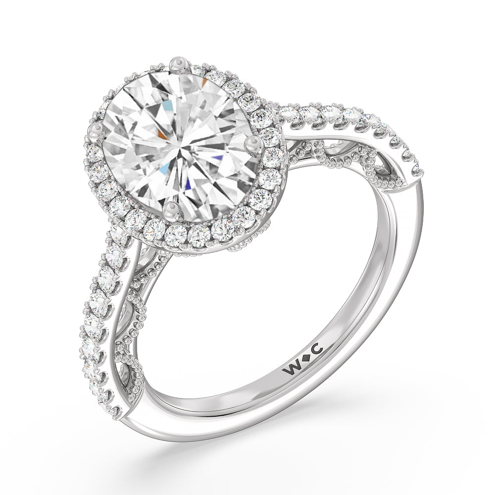 Oval Cut The Frick Ring with Lab Grown Diamond in 14KT Platinum view 3
