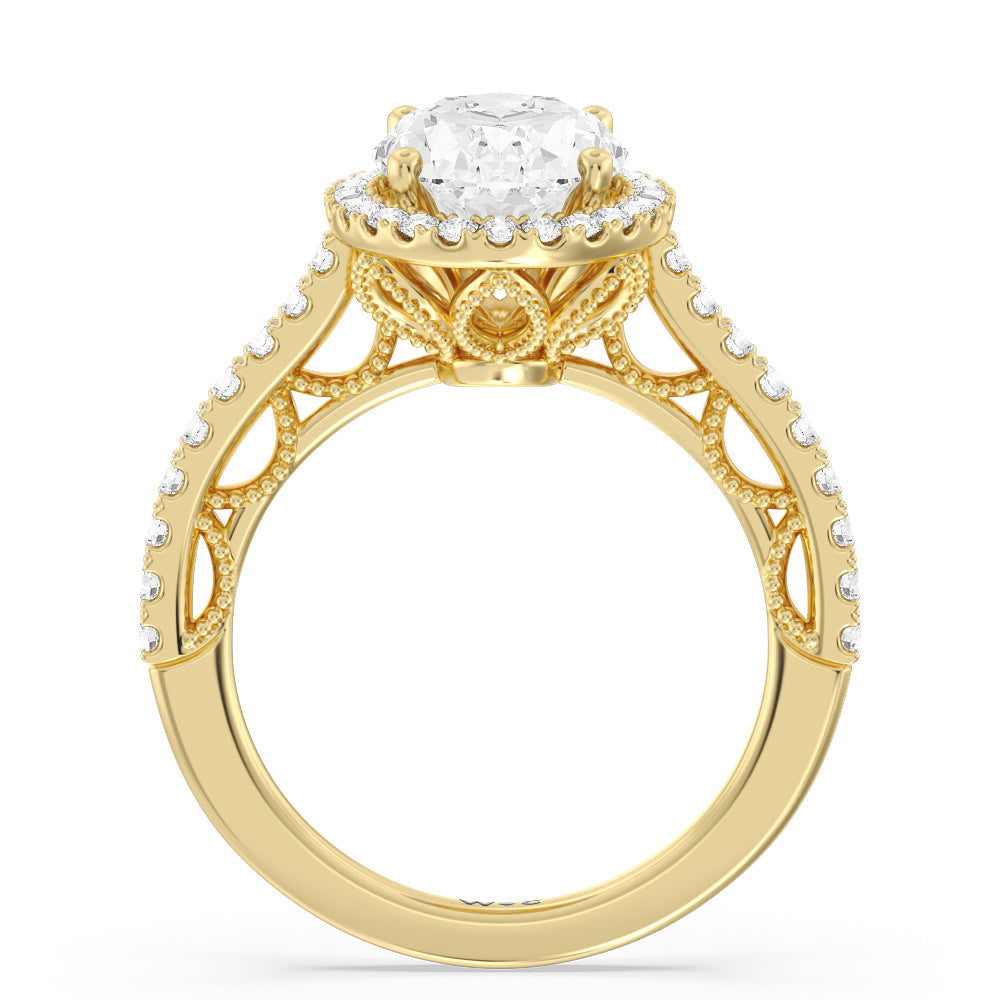 Oval Cut The Frick Ring with Lab Grown Diamond in 14KT Yellow Gold view 2
