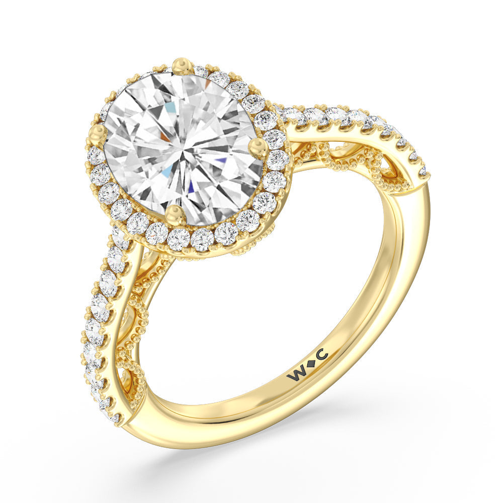Oval Cut The Frick Ring with Lab Grown Diamond in 14KT Yellow Gold view 3
