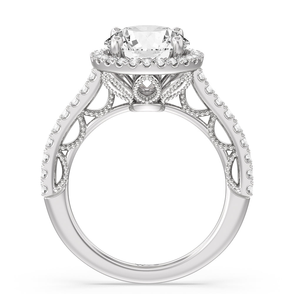 Round Cut The Frick Ring with Lab Grown Diamond in 14KT Platinum view 2
