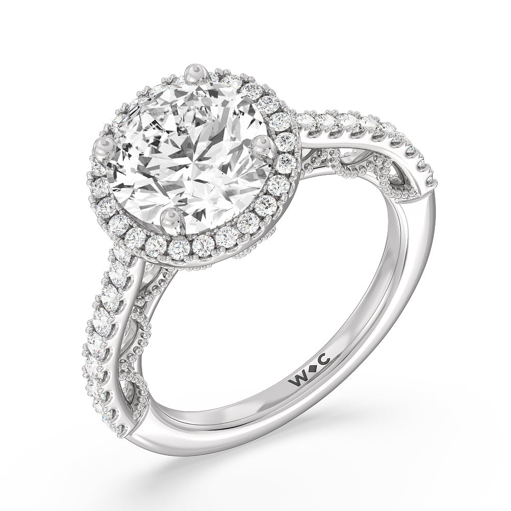 Round Cut The Frick Ring with Lab Grown Diamond in 14KT Platinum view 3
