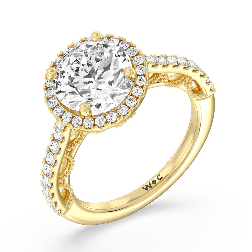 Round Cut The Frick Ring with Lab Grown Diamond in 14KT Yellow Gold view 3

