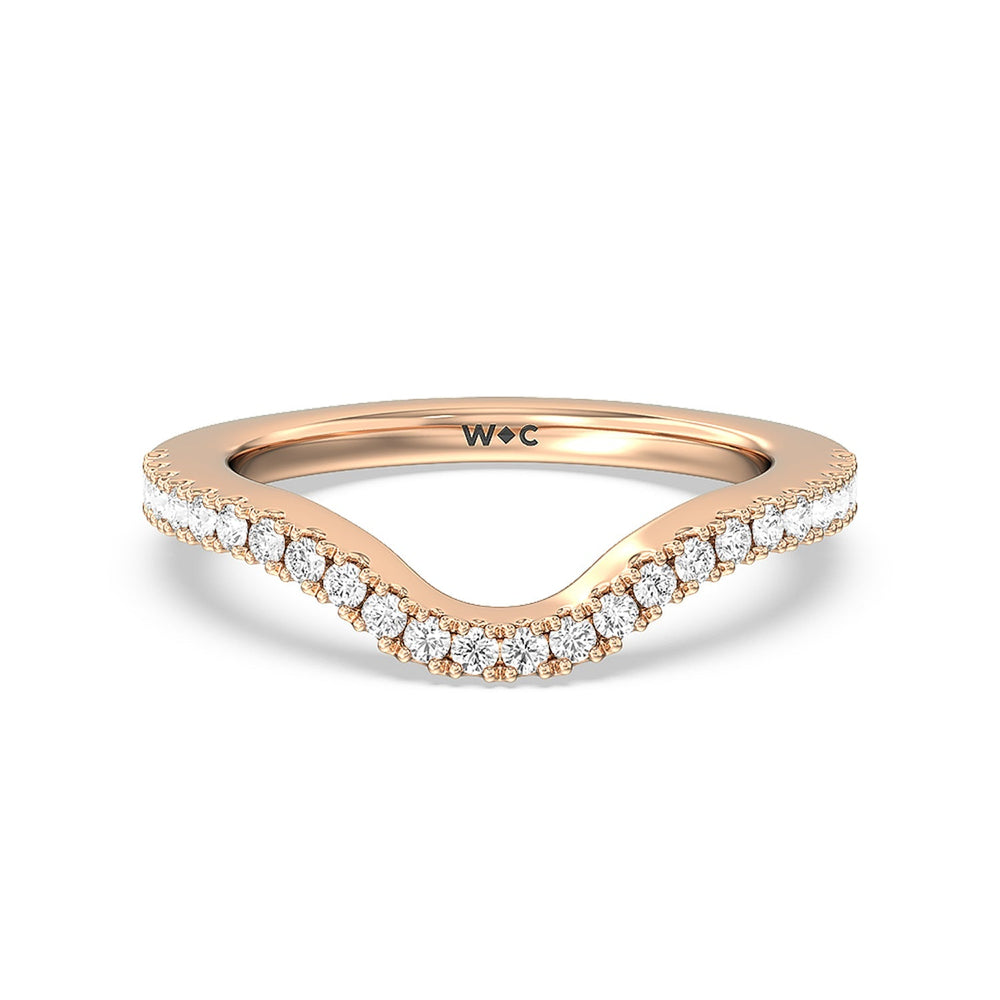 The Frick Diamond Wedding Band with 18KT Rose Gold Cut Diamond in 14KT Rose Gold view 1
